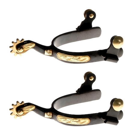 Jacks Imports Black Steel Roping Spurs 11070